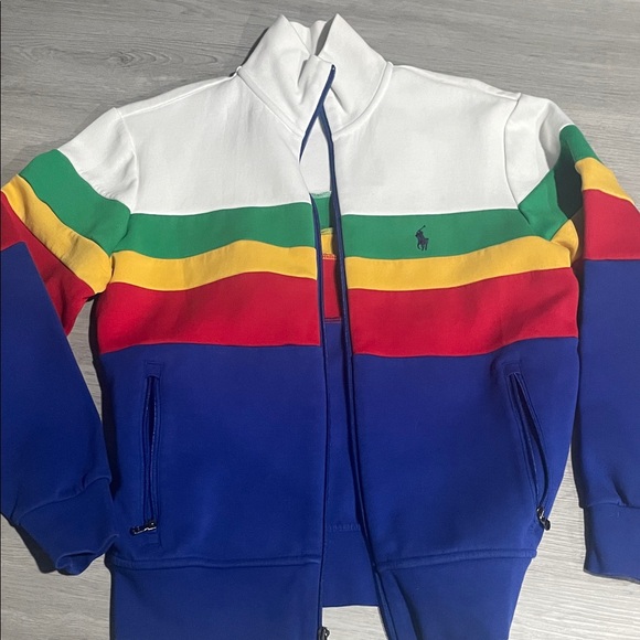 Polo by Ralph Lauren Men's Colorful Striped Zip-Up Sweater - Picture 4 of 5